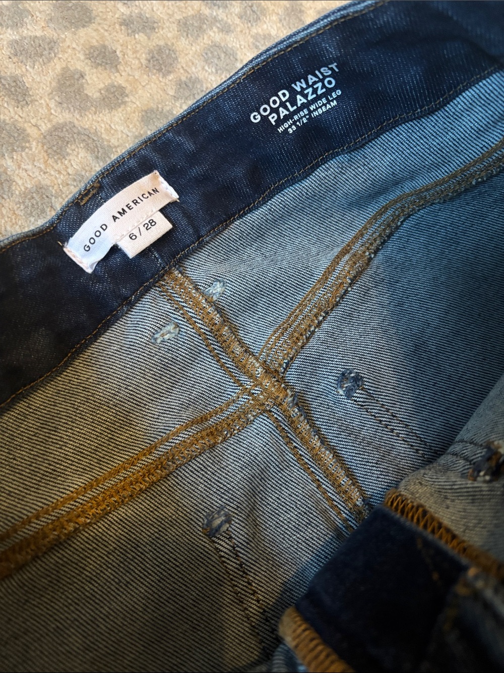 Good American Soft-Tech Good Waist
High-Rise Palazzo Jeans - Picture 7 of 15